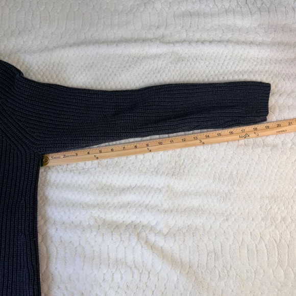 Quince Organic Cotton Fisherman Sweater Charcoal Gray Shaker Knit Crewneck Small - Picture 7 of 7